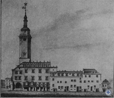 Львовская ратуша. XV—XVIII в. Гравюра неизвестного художника.