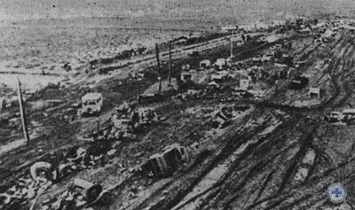 После налета советской авиации на колонну вражеской техники под Новым Бугом. 1944 г.