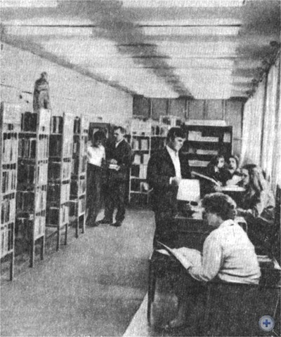 В библиотеке рафинадного завода. Дружба, 1979 г.