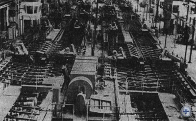 Механизированная линия отделки проката в прокатном цехе завода «Днепроспецсталь». Запорожье, 1979 г.